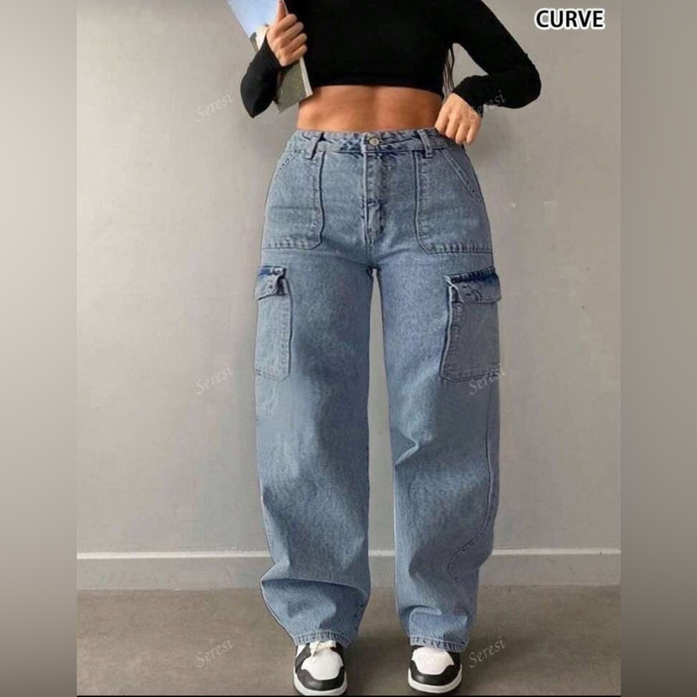 Stylish Blue Cargo Jeans